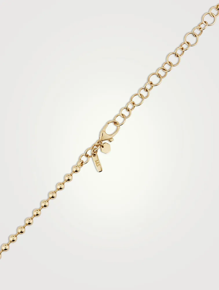 Luxe 14K Gold Fringe Necklace With Diamonds