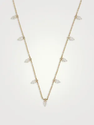 Luxe 14K Gold Droplet Necklace With Pear Diamonds