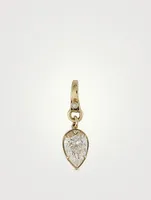 14K Gold Medallion With Pear Diamond