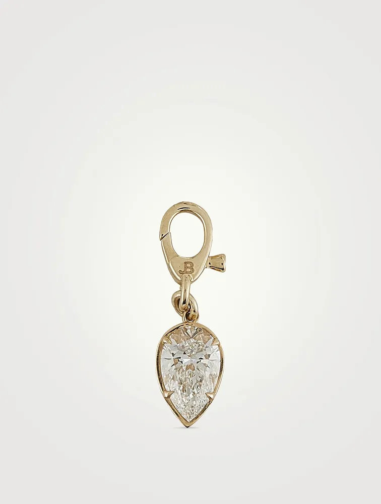 14K Gold Medallion With Pear Diamond