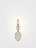 14K Gold Medallion With Oval Diamond