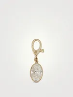 14K Gold Medallion With Oval Diamond