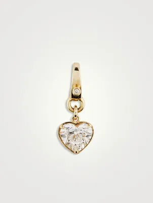 Luxe 14K Gold Heart Diamond Medallion