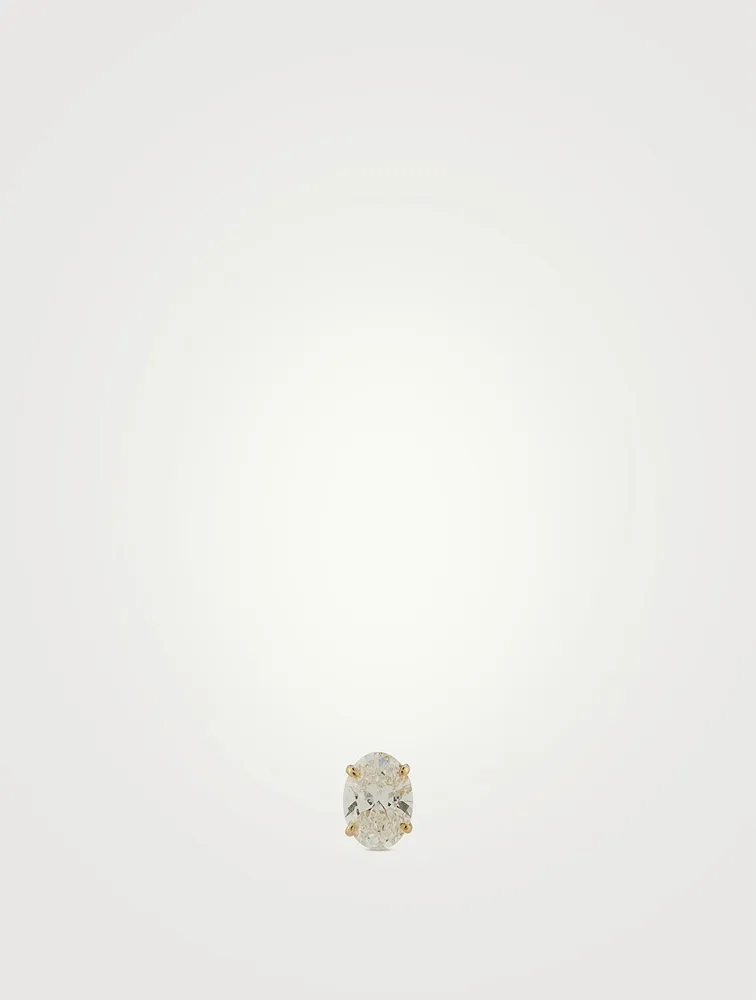 Mix & Match 14K Gold Oval Diamond Stud Earring