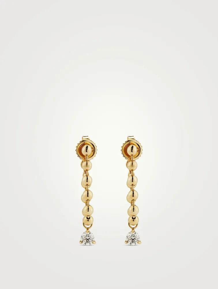 Luxe 14K Gold Droplet Earrings With Round Diamonds