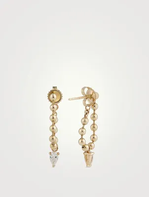 Luxe 14K Gold Droplet Earrings With Pear Diamonds