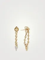 Luxe 14K Gold Droplet Earrings With Pear Diamonds