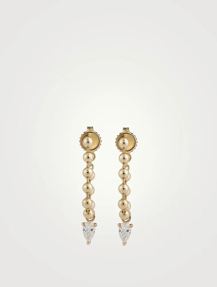 Luxe 14K Gold Droplet Earrings With Pear Diamonds