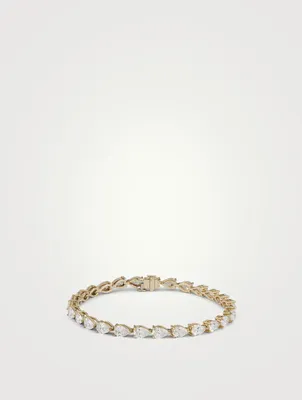 Signature 14K Gold East-West Bracelet With Pear Diamonds