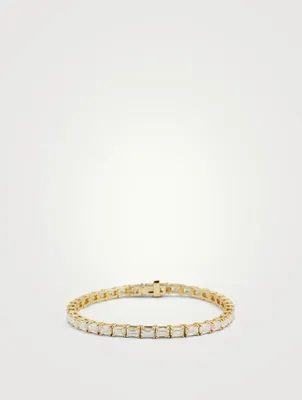 Signature 14K Gold East-West Bracelet With Emerald Diamonds