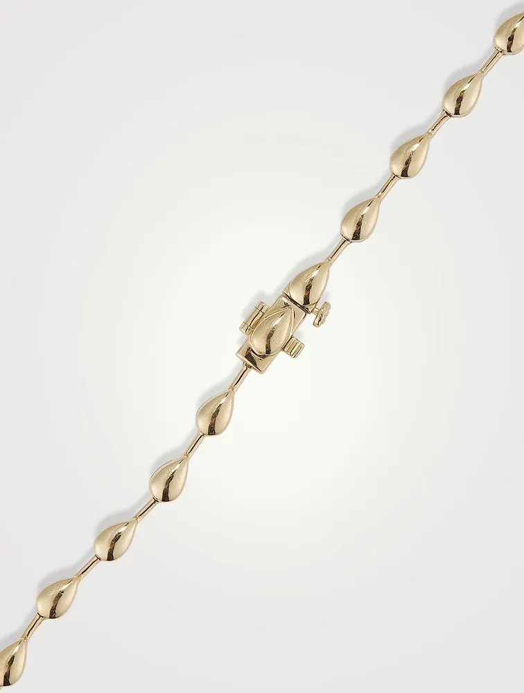 Signature 14K Gold Necklace With Pear Diamonds