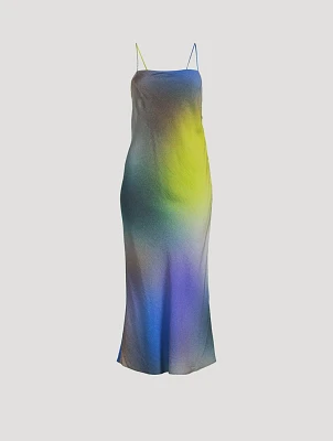 Mannaha Slip Dress Blur Print