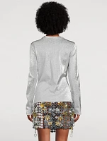 Asymmetric Lurex Long-Sleeve Top