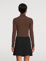 Crystal-Embellished Turtleneck Top