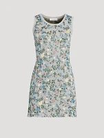 Floral Jacquard Lurex Mini Dress