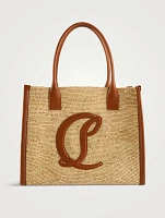Large By My Side Raffia And Leather Tote Bag