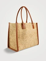 Large By My Side Raffia And Leather Tote Bag