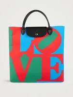 Longchamp x Robert Indiana Large Le Pliage Tote Bag