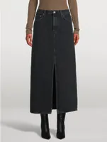 Leif Low-Slung Denim Maxi Skirt