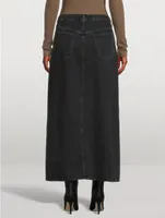 Leif Low-Slung Denim Maxi Skirt