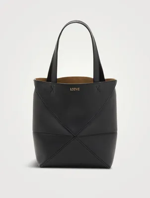 Mini Puzzle Fold Leather Tote Bag