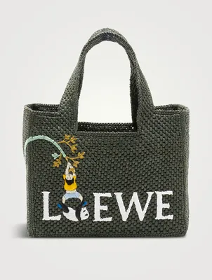 Loewe x Suna Fujita Small Loewe Font Panda Raffia Tote Bag