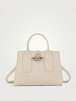 Medium Roseau Leather Top Handle Bag