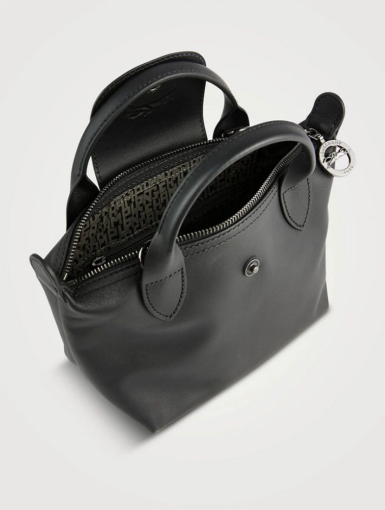 XS Le Pliage Xtra Leather Top Handle Bag
