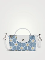 Le Pliage Collection Embroidered Top Handle Bag