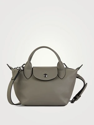 XS Le Pliage Xtra Leather Top Handle Bag