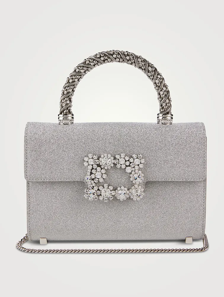 Mini Flower Strass Glitter Clutch