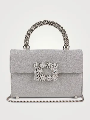 Mini Flower Strass Glitter Clutch