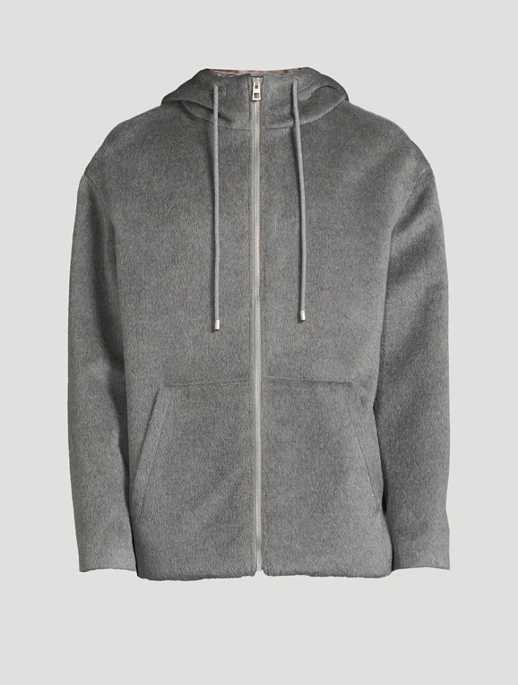 Lama And Wool Zip Hoodie