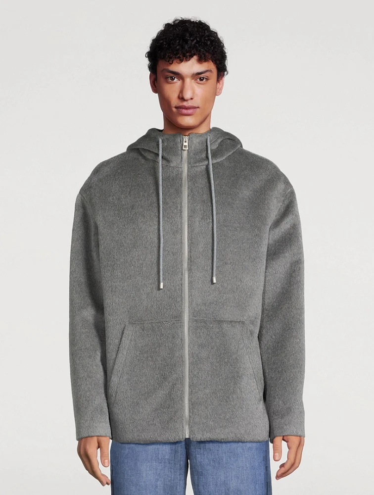 Lama And Wool Zip Hoodie