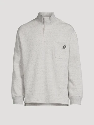 Cotton High-Neck Sweatshirt