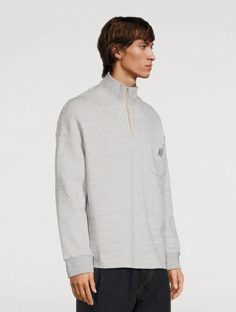 Cotton High-Neck Sweatshirt