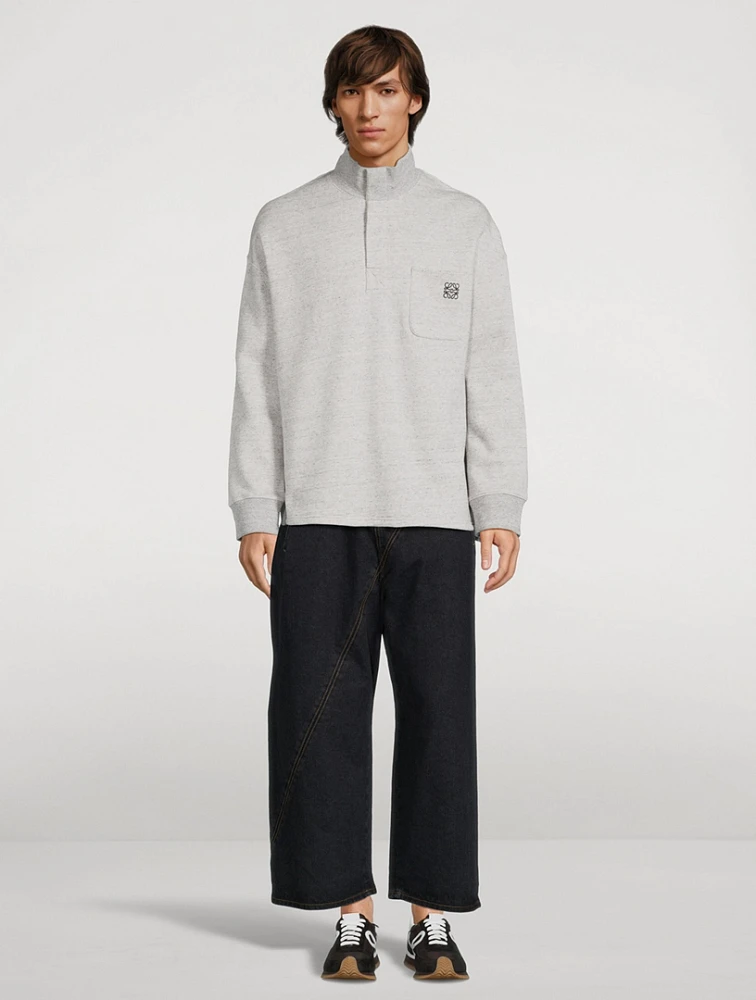 Cotton High-Neck Sweatshirt