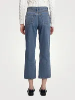 Anagram Embroidered Straight-Leg Jeans