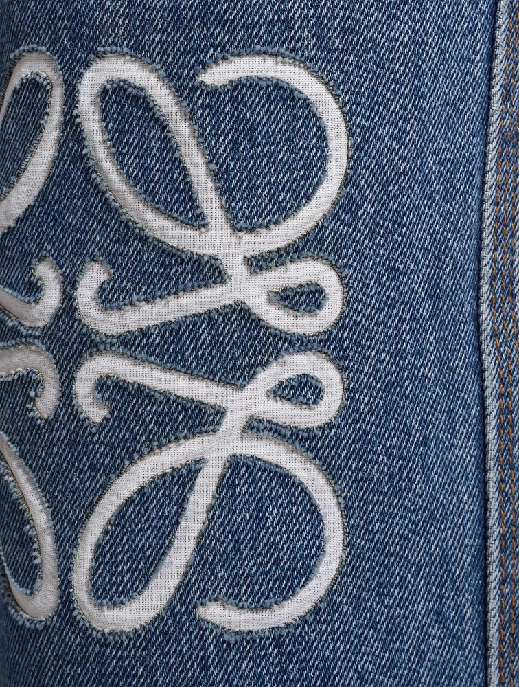 Anagram Embroidered Straight-Leg Jeans