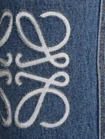 Anagram Embroidered Straight-Leg Jeans