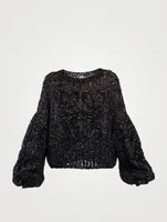 Anagram Puff-Sleeve Sweater