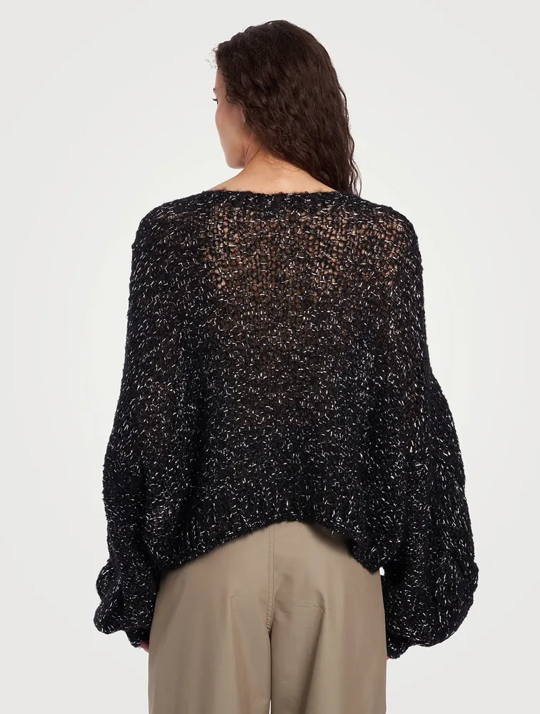 Anagram Puff-Sleeve Sweater