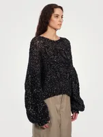 Anagram Puff-Sleeve Sweater