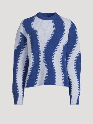 Wavy Intarsia Sweater