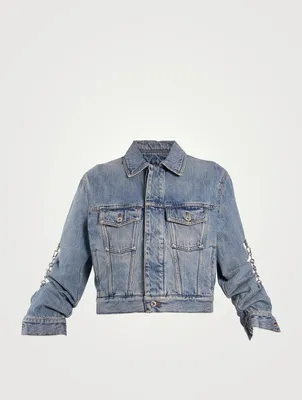 Chain-Trimmed Denim Jacket