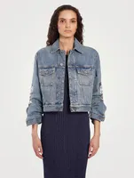Chain-Trimmed Denim Jacket