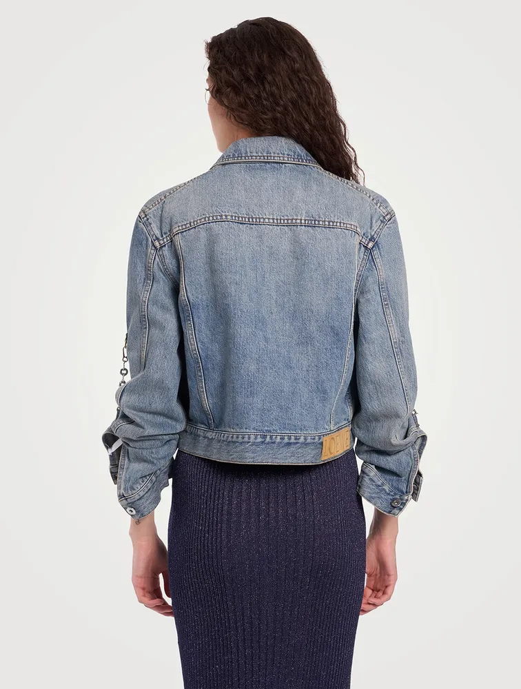 Chain-Trimmed Denim Jacket