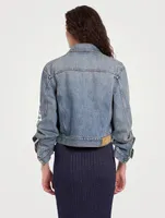 Chain-Trimmed Denim Jacket