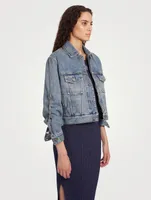 Chain-Trimmed Denim Jacket