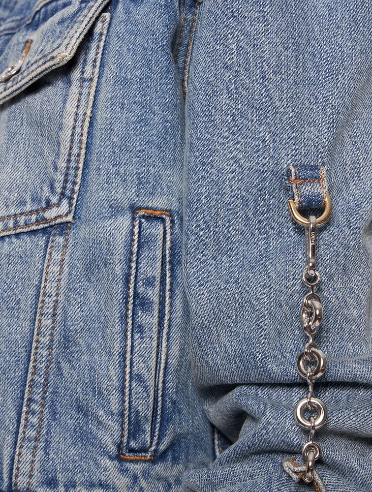 Chain-Trimmed Denim Jacket